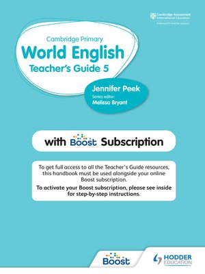 cover image of Cambridge Primary World English Teacher's Guide Stage 5 with Boost Subscription